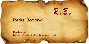 Radu Botond névjegykártya